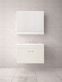 Style Line Зеркальный шкаф Ассоль 800, Люкс техно платина – фотография-2